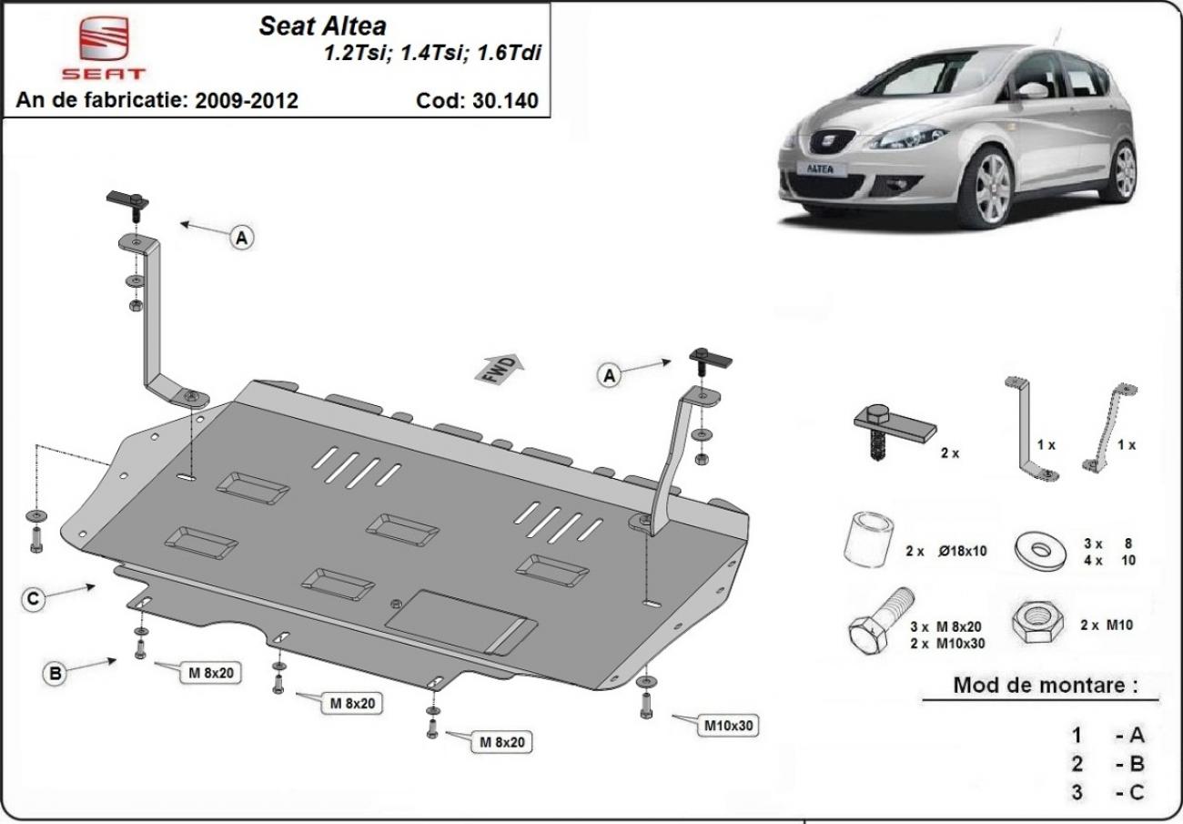 Hasplåt Stål Motor+ | Seat Altea (2010-2015) - 3