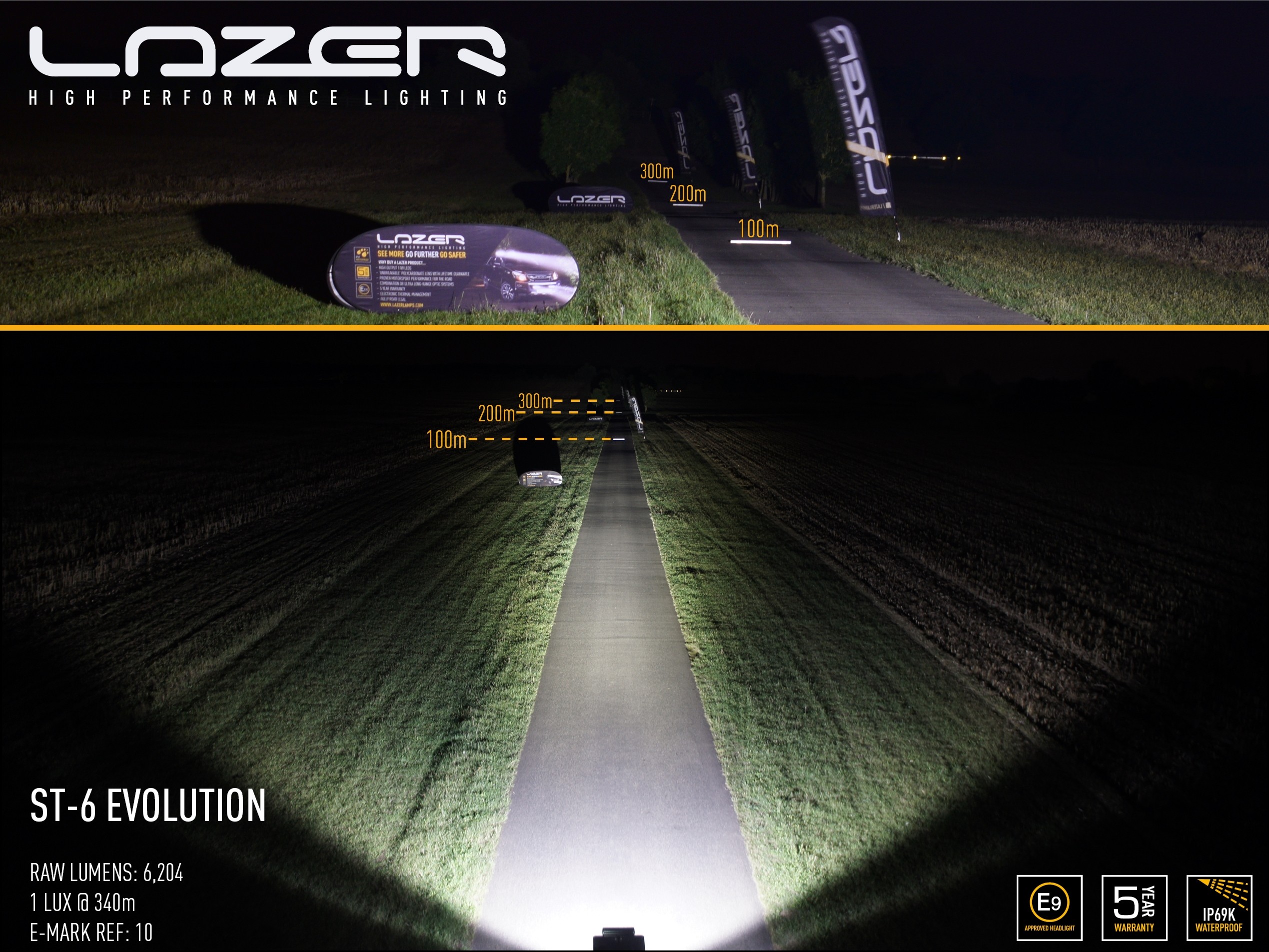 Lazer ST6 Evolution E-Mark LED Light Bar - 6