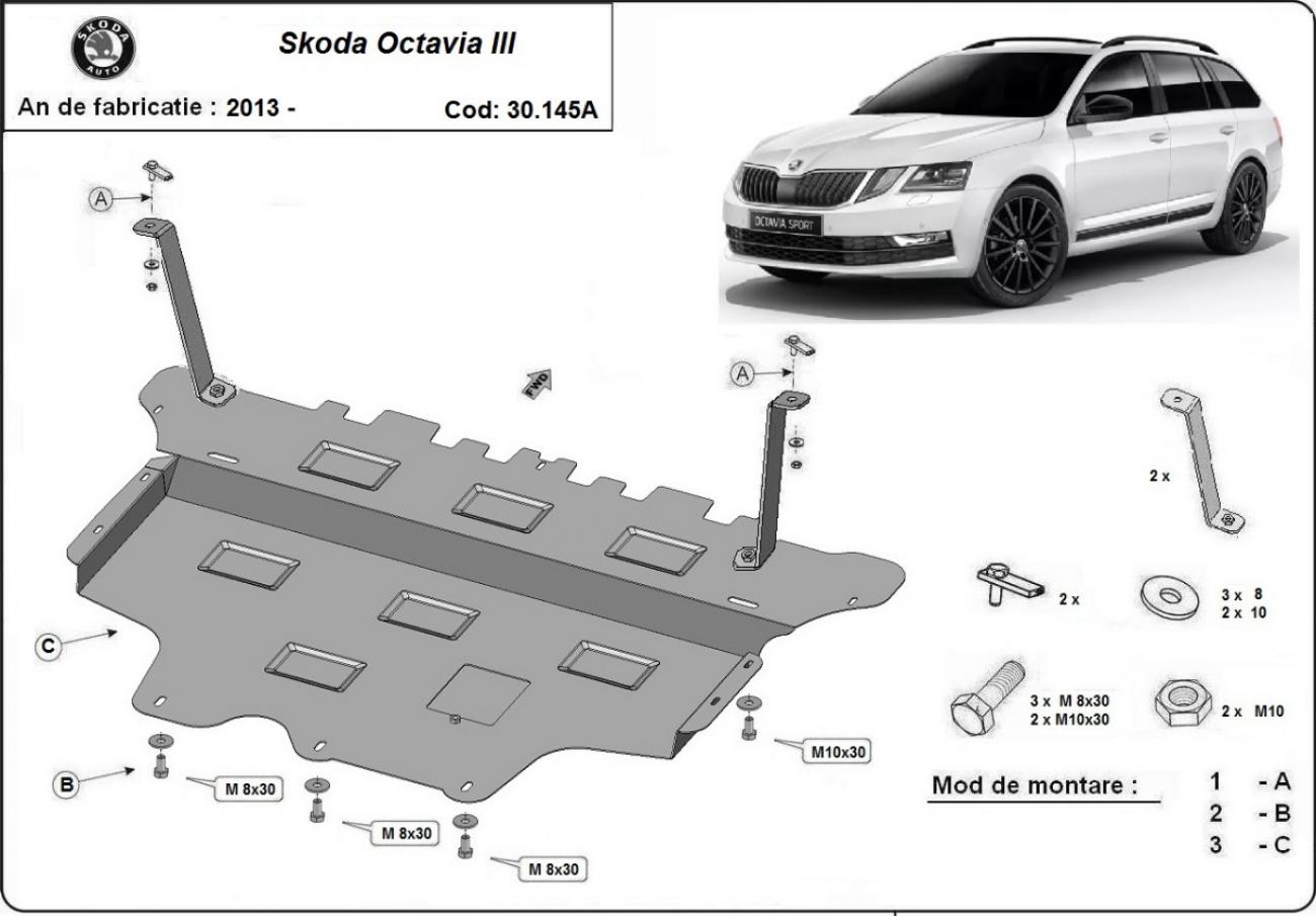 Skid plate Steel Engine+ | Skoda Octavia 3 - Autom. (2013-2019) - 3