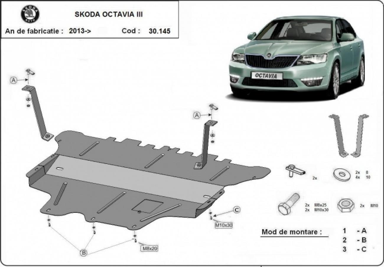 Skid plate Steel Engine+ | Skoda Octavia 3 - Manu. (2013-2019) - 3