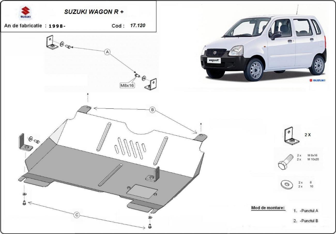 Hasplåt Stål Motor+ | Suzuki Wagon R+ (2000-2026) - 3