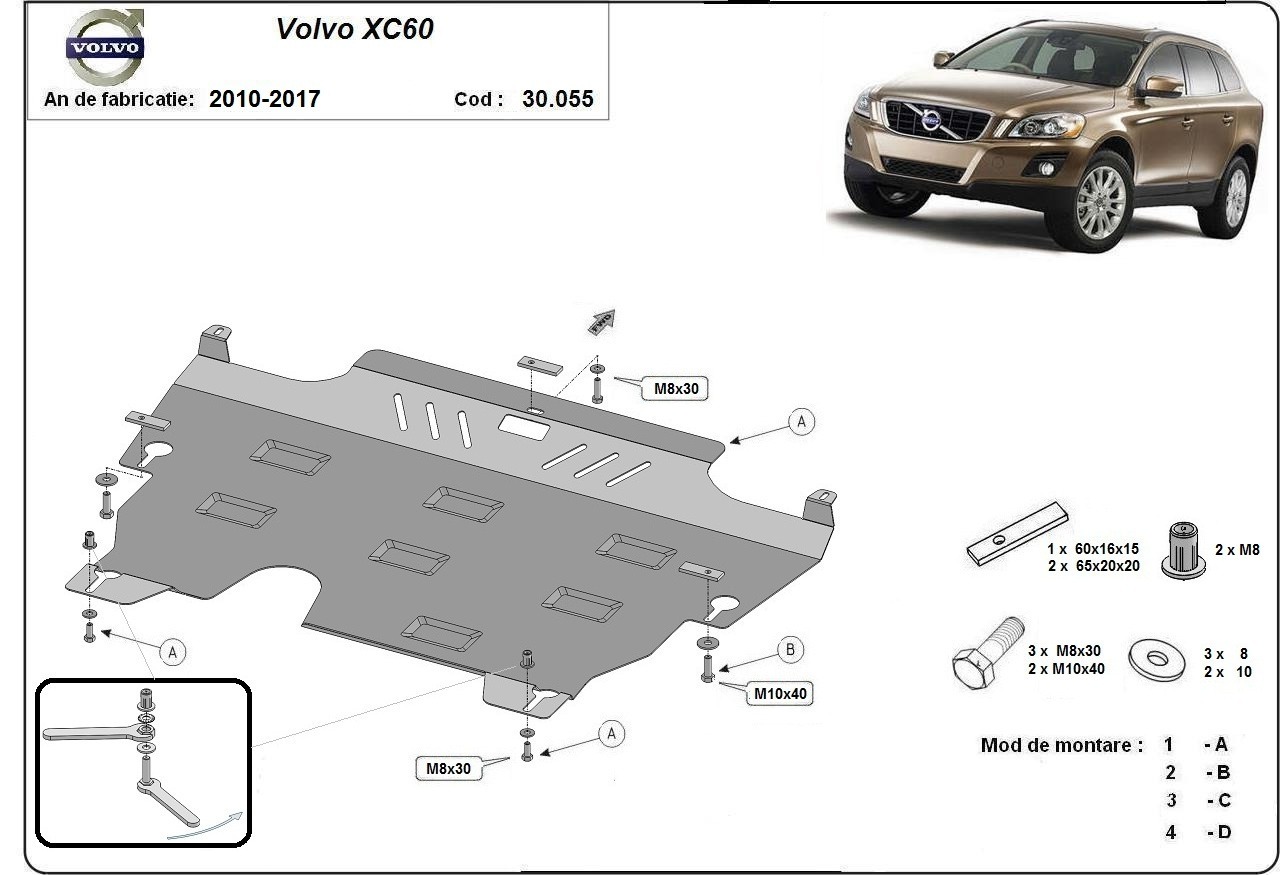 Protection inférieure en acier Moteur+ | Volvo XC60 (2009-2017) - 3