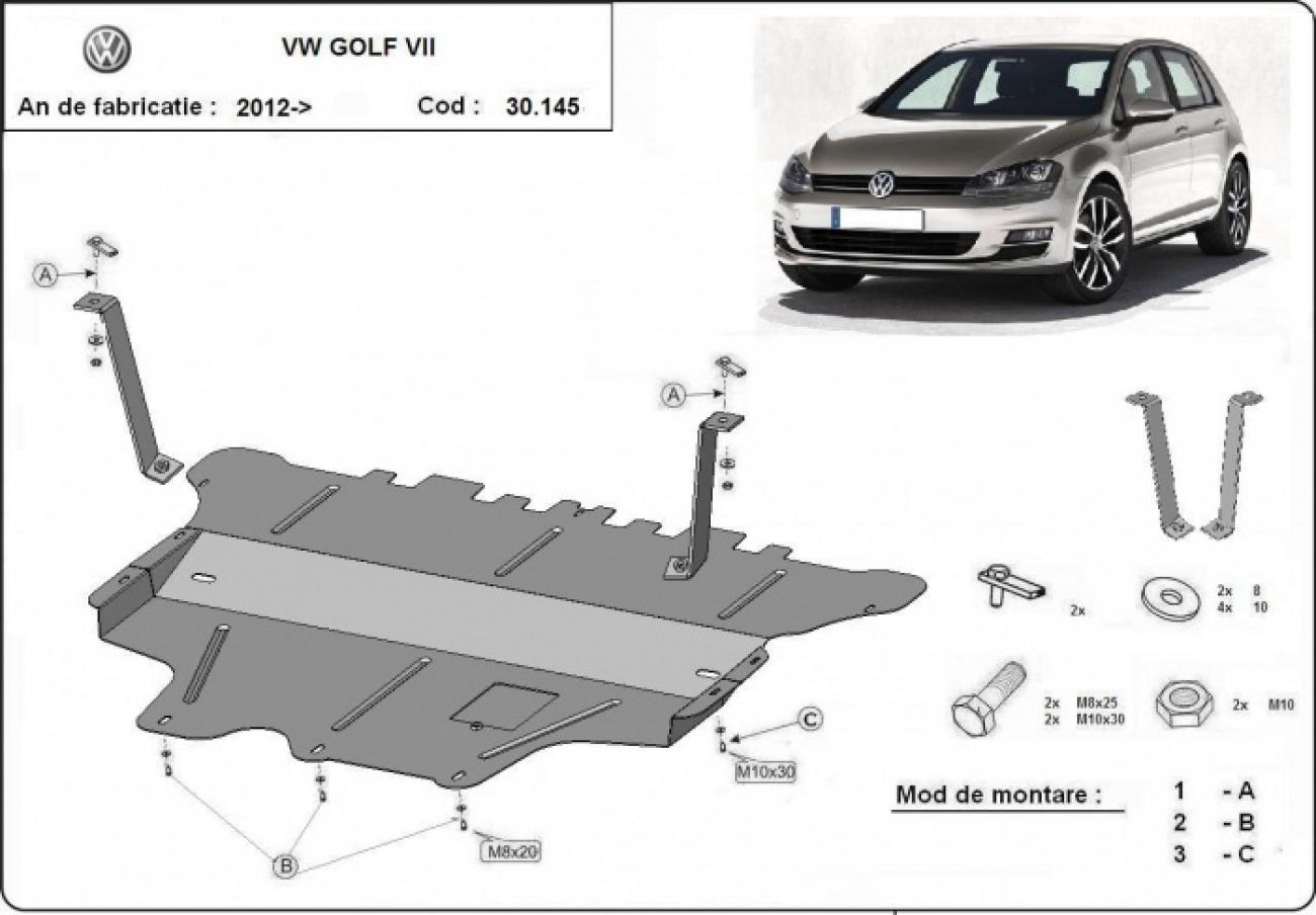 Pohjapanssari Teräs Moottori+ | VW Golf 7 - Manu. (2012-2020) - 3