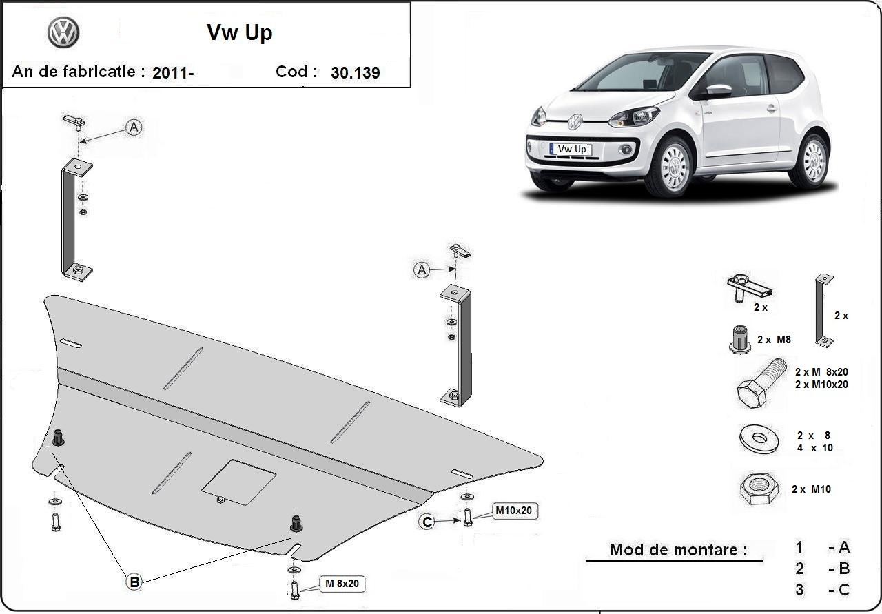 Stalowa osłona podwozia silnika+ | VW Up (2011-2026) - 3
