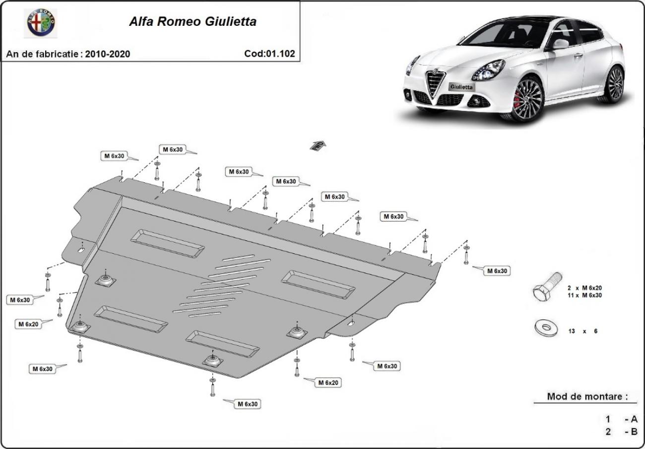 Hasplåt Stål Motor+ | Alfa Romeo Giulietta (2010-2020) - 3