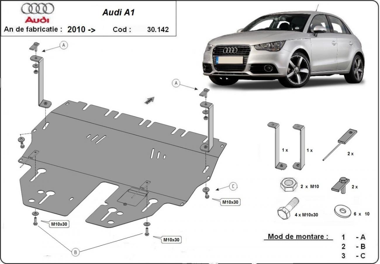 Hasplåt Stål Motor+ | Audi A1 (2010-2017) - 3