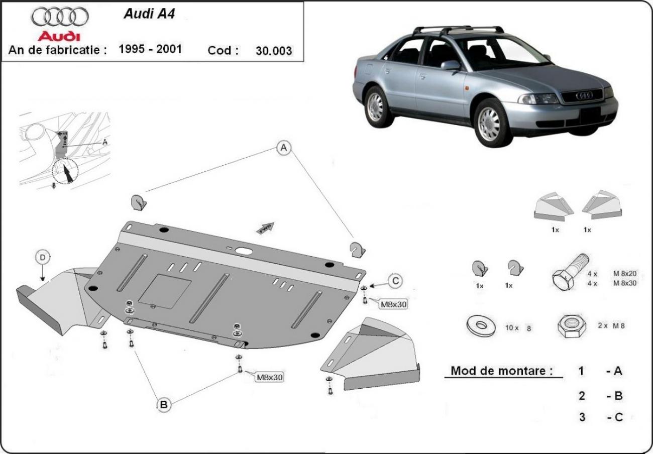 Hasplåt Stål Motor+ | Audi A4 B5 (1995-2000) - 3