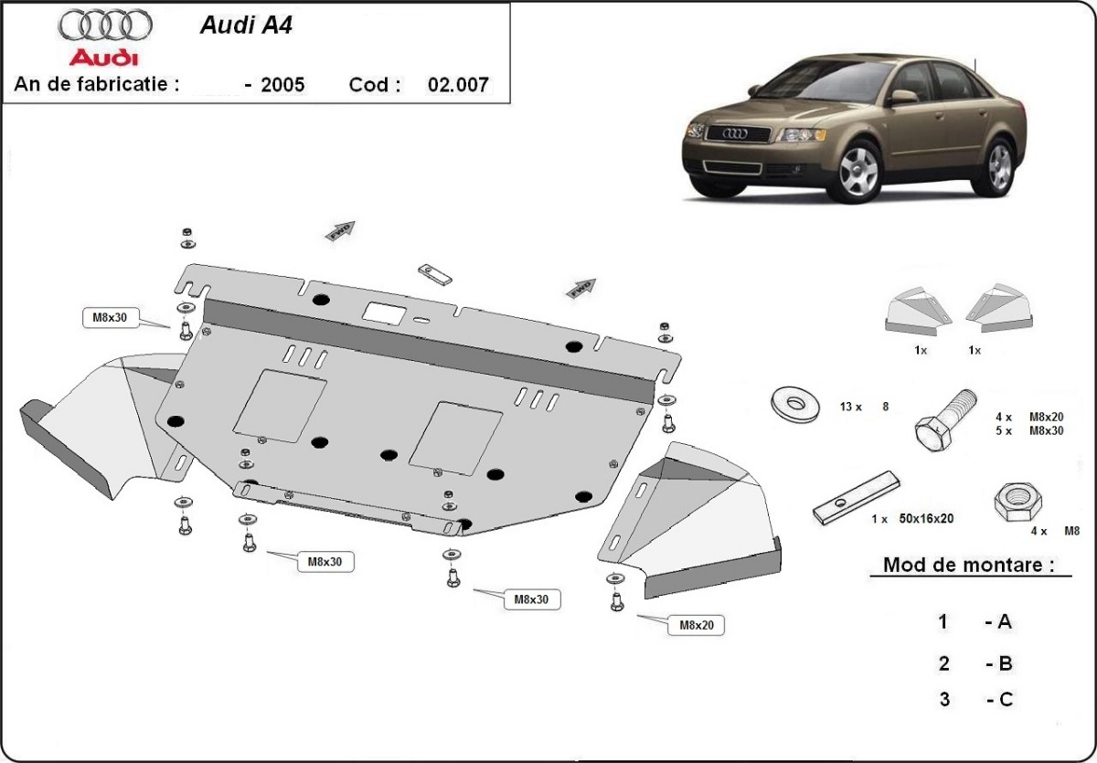 Skid plate Steel Engine+ | Audi A4 B6 (2000-2005) - 3