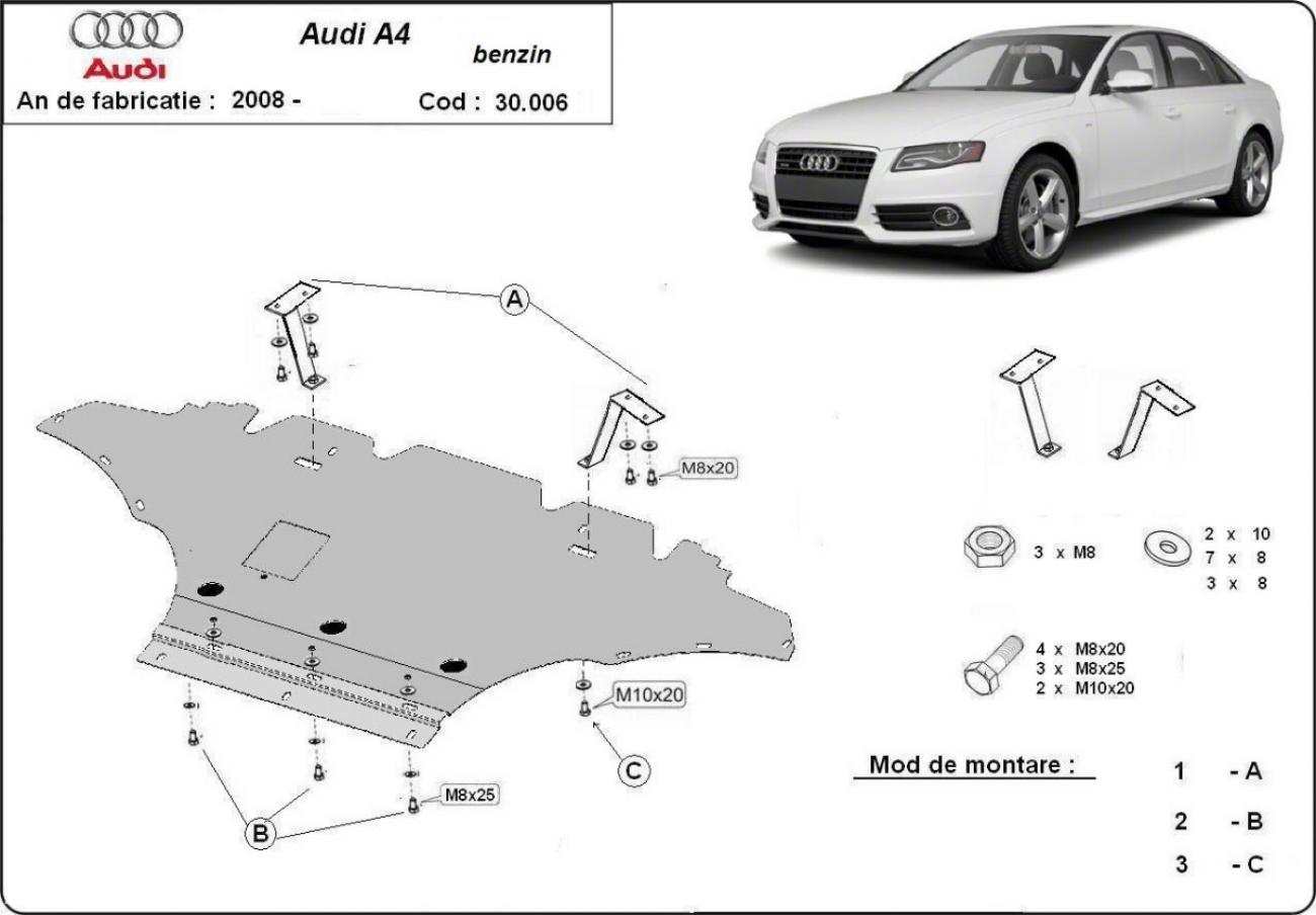 Skid plate Steel Engine+ | Audi A4 B8 All Road, Petrol (2008-2014) - 3