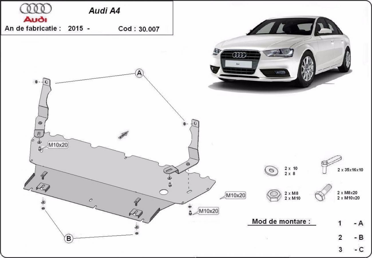 Skid plate Steel Engine+ | Audi A4 B9 (2016-2026) - 3