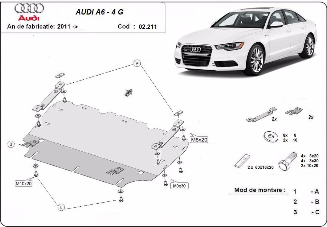 Pohjapanssari Teräs Moottori+ | Audi A6 (2011-2018) - 3