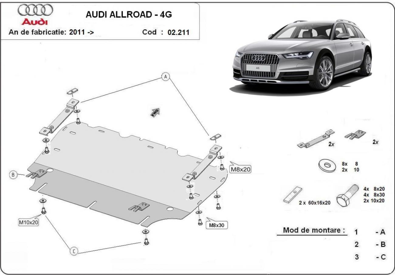Bunnplate Stål Motor+ | Audi All Road A6 (2011-2018) - 3
