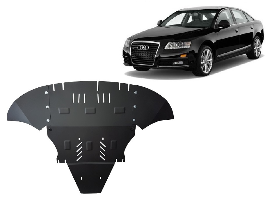 Proteção inferior em aço Motor+ | Audi A6 com side flaps (2004-2011) - 2