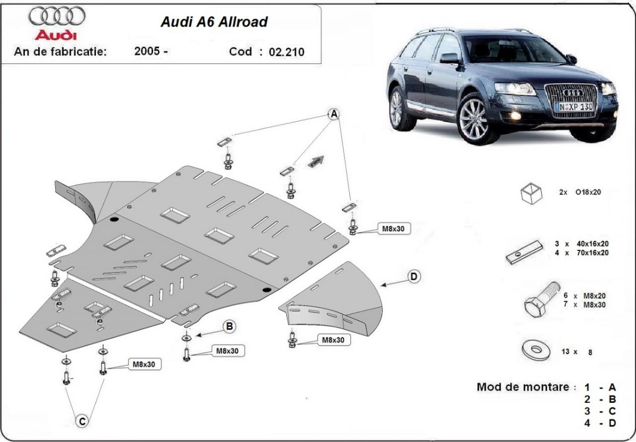 Hasplåt Stål Motor+ | Audi A6 with side flaps (2004-2011) - 3