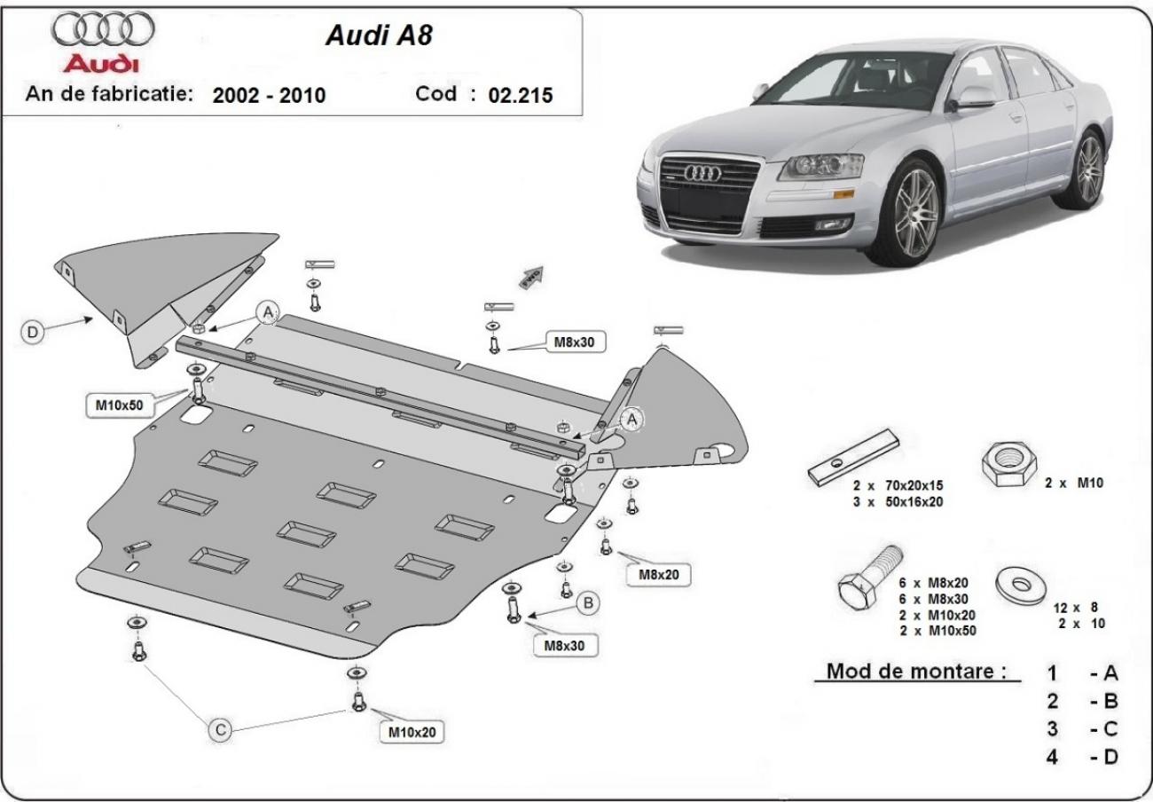 Pohjapanssari Teräs Moottori+ | Audi A8 (2002-2010) - 3