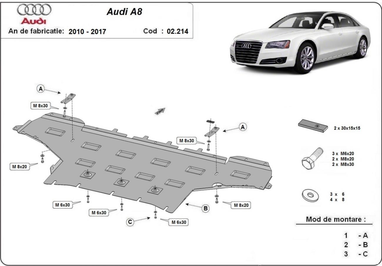 Hasplåt Stål Motor+ | Audi A8 (2010-2017) - 3