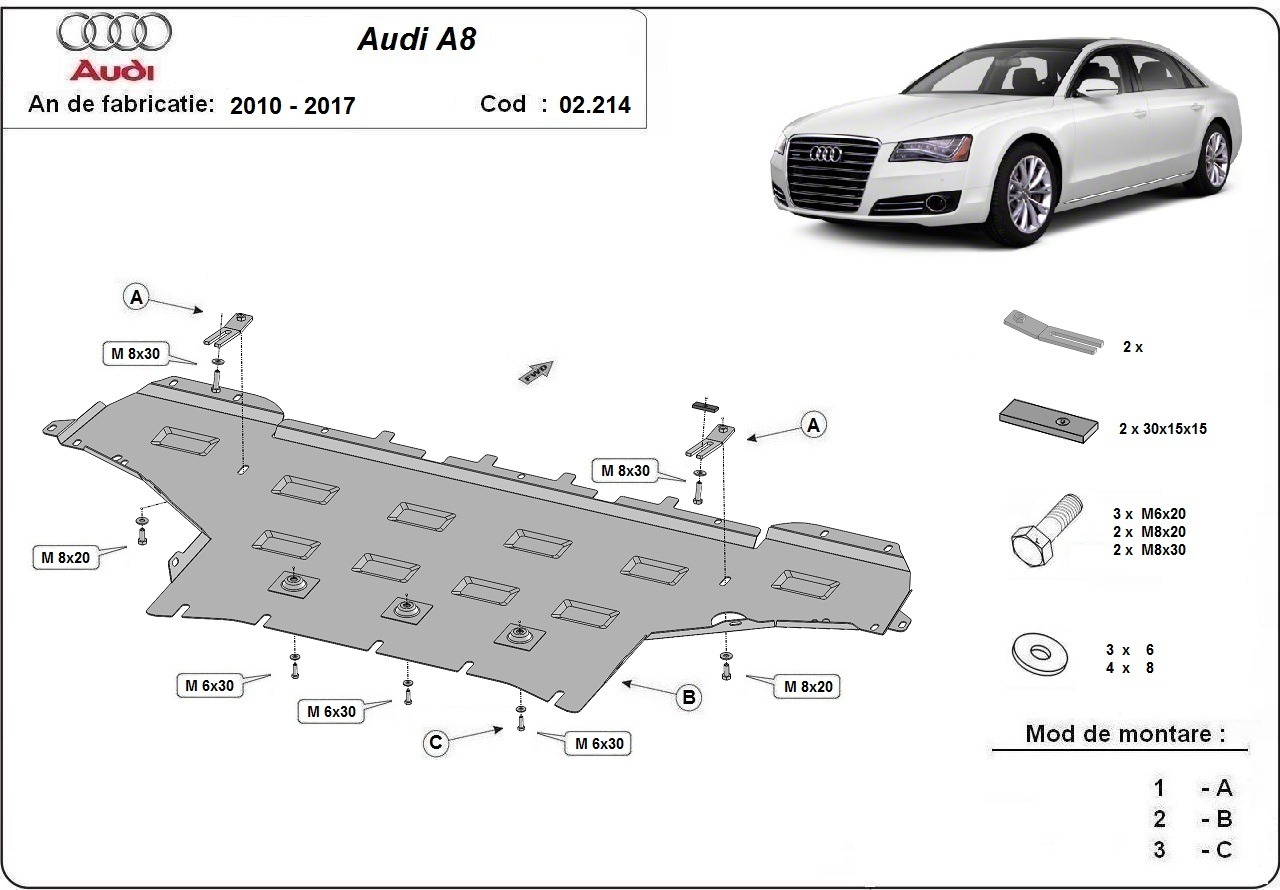 Protection inférieure en acier Moteur+ | Audi A8 (2010-2017) - 3
