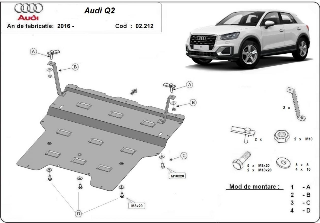 Hasplåt Stål Motor+ | Audi Q2 (2016-2020) - 3