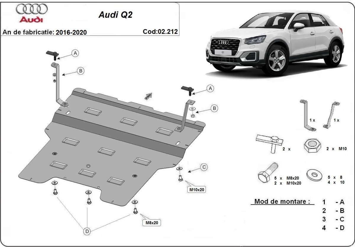 Protection inférieure en acier Moteur+ | Audi Q2 (2016-2020) - 3