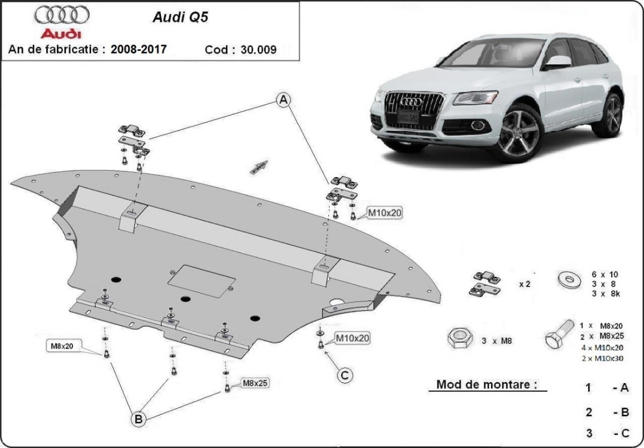 Hasplåt Stål Motor+ | Audi Q5 (2008-2017) - 3