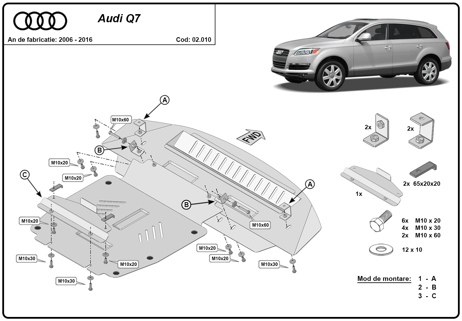 Stalen beschermplaat Motor+ | Audi Q7 (2006-2015) - 3