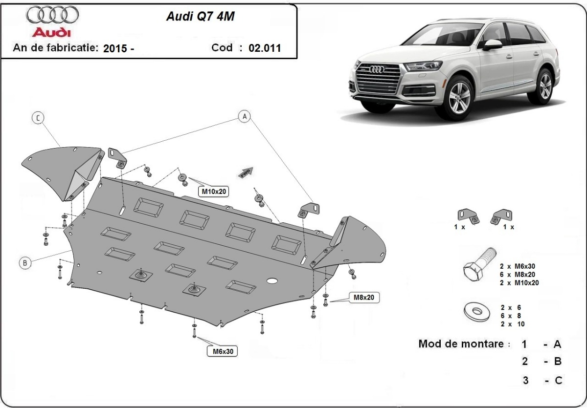 Protection inférieure en acier Moteur+ | Audi Q7 (2015-2026) - 3