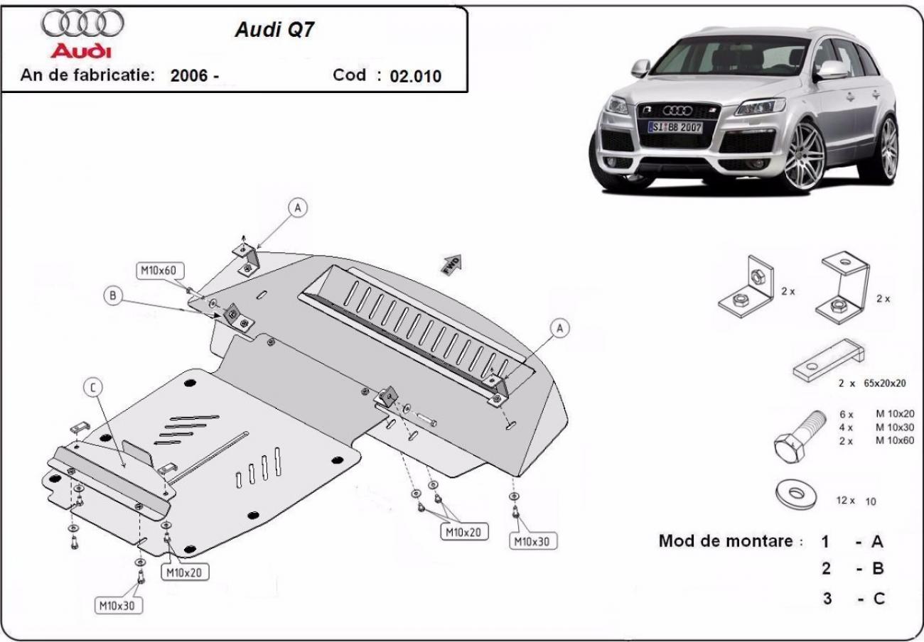 Hasplåt Stål Motor+ | Audi Q7 S-Line (2006-2015) - 3