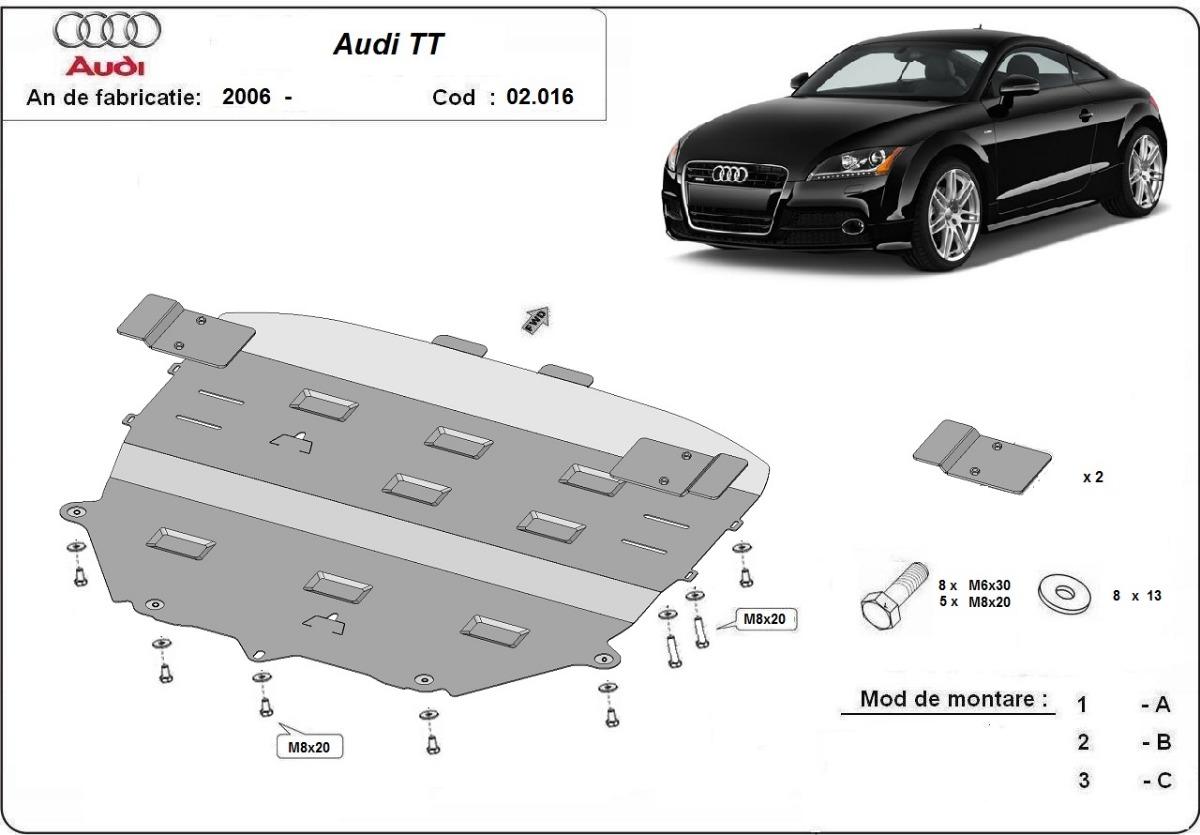 Proteção inferior em aço Motor+ | Audi TT (2006-2014) - 3