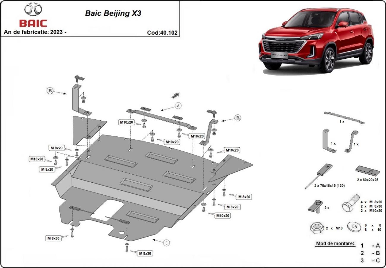 Bundplade Stål Motor+ | BAIC Beijing X3 (2024-2026) - 3