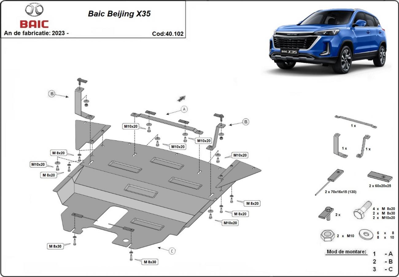 Hasplåt Stål Motor+ | BAIC Beijing X35 (2023-2026) - 3