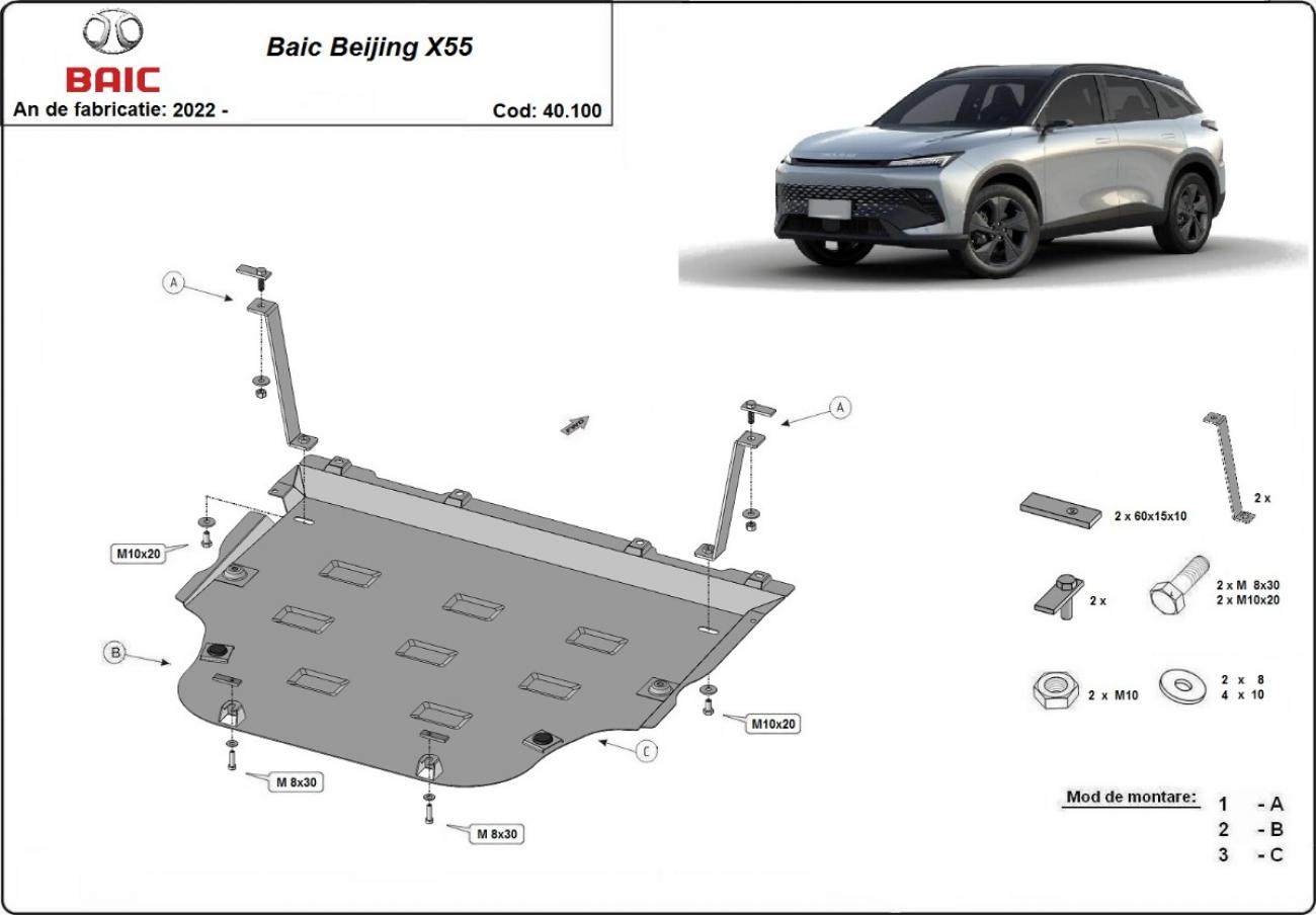 Pohjapanssari Teräs Moottori+ | BAIC Peking X55 (2022-2026) - 3