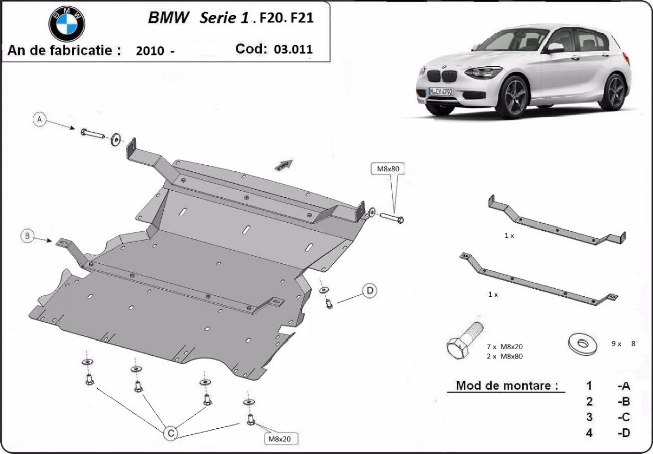 Hasplåt Stål Motor+ | BMW Serie 1 F20/F21 (2011-2018) - 3