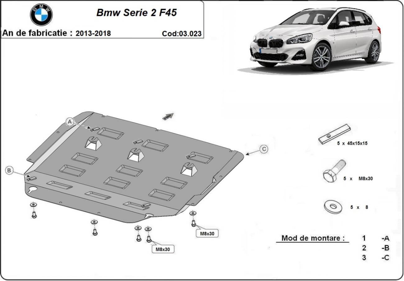 Skid plate Steel Engine+ | BMW Serie 2 F45 / F46	 (2013-2018) - 3