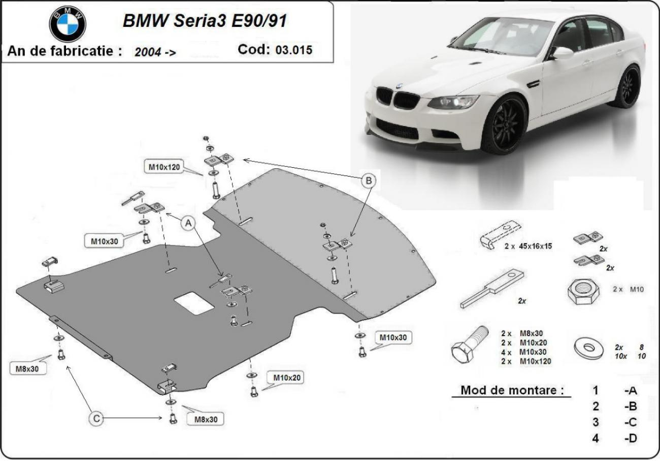 Skid plate Steel Engine+ | BMW Serie 3 E90/91/92 (2004-2011) - 3