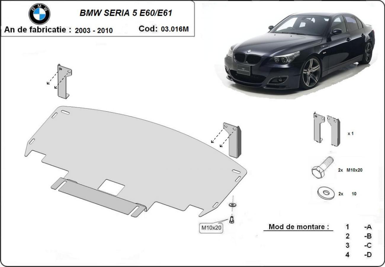 Bunnplate Stål Radiator | BMW Serie 5 E60/E61 standard M front bumper (2003-2010) - 3