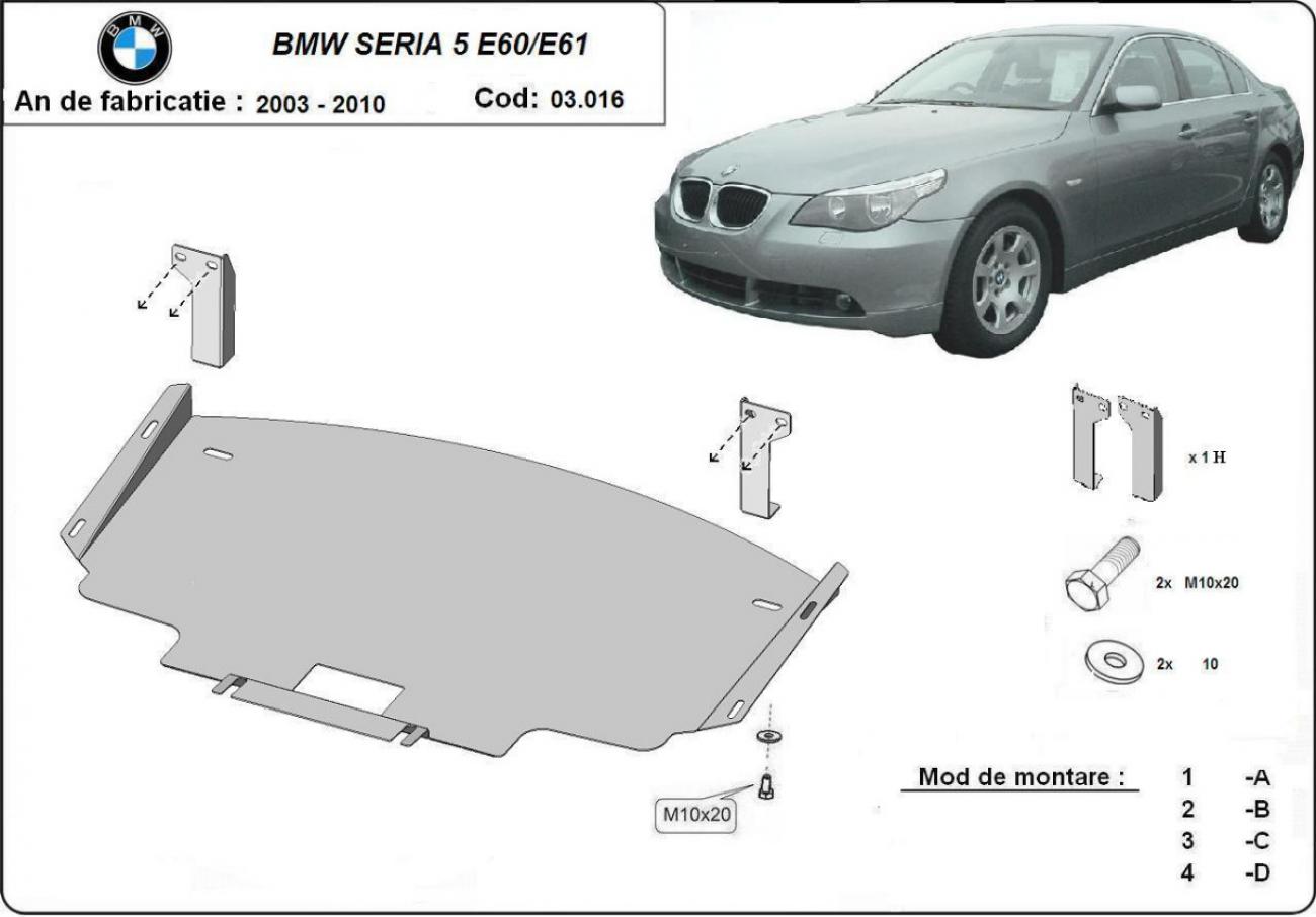 Skid plate Steel Radiator | BMW Serie 5 E60/E61 standard front bumper (2003-2010) - 3