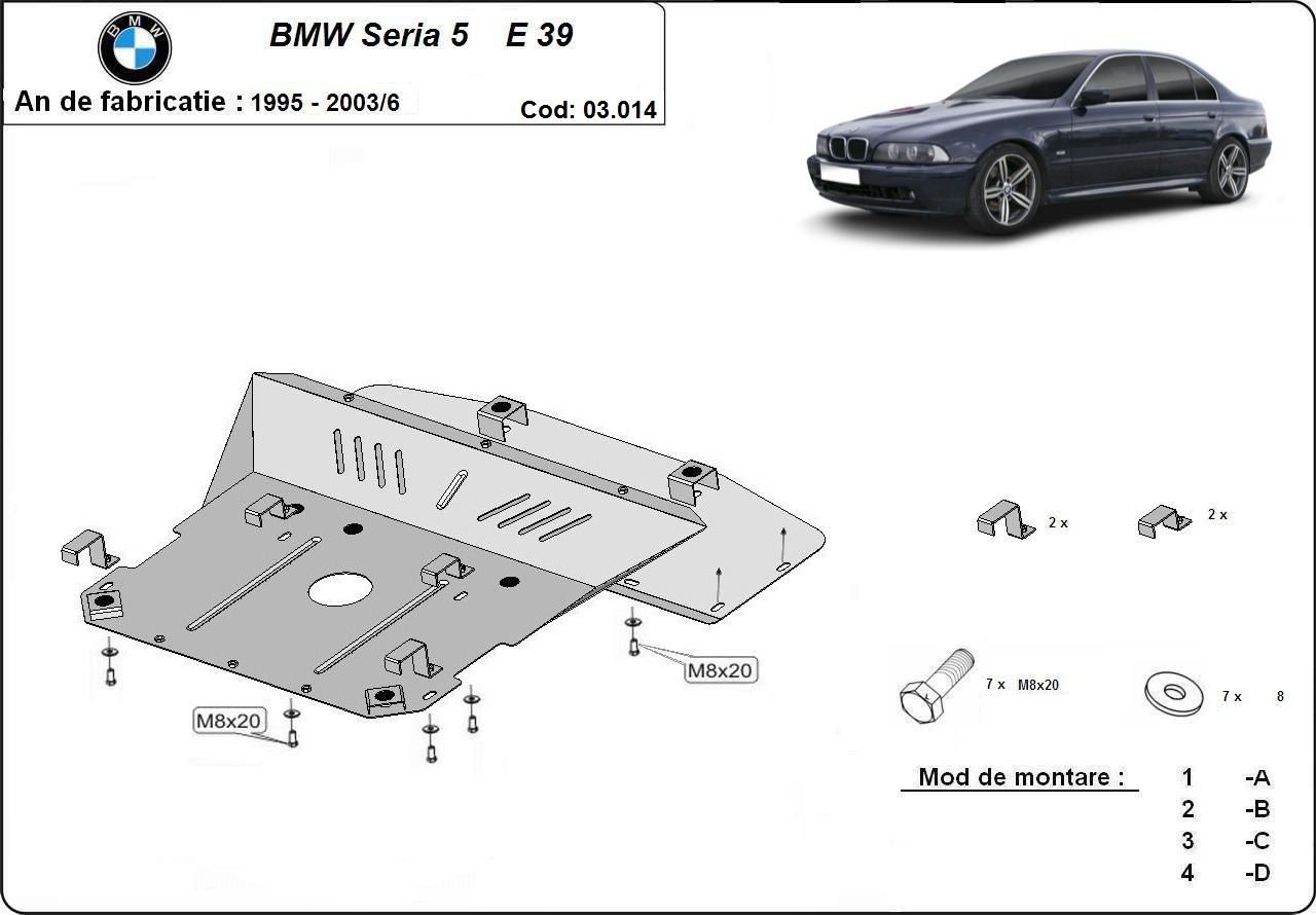 Proteção inferior do motor em aço | BMW Serie5 E39 (1995-2003) - 3