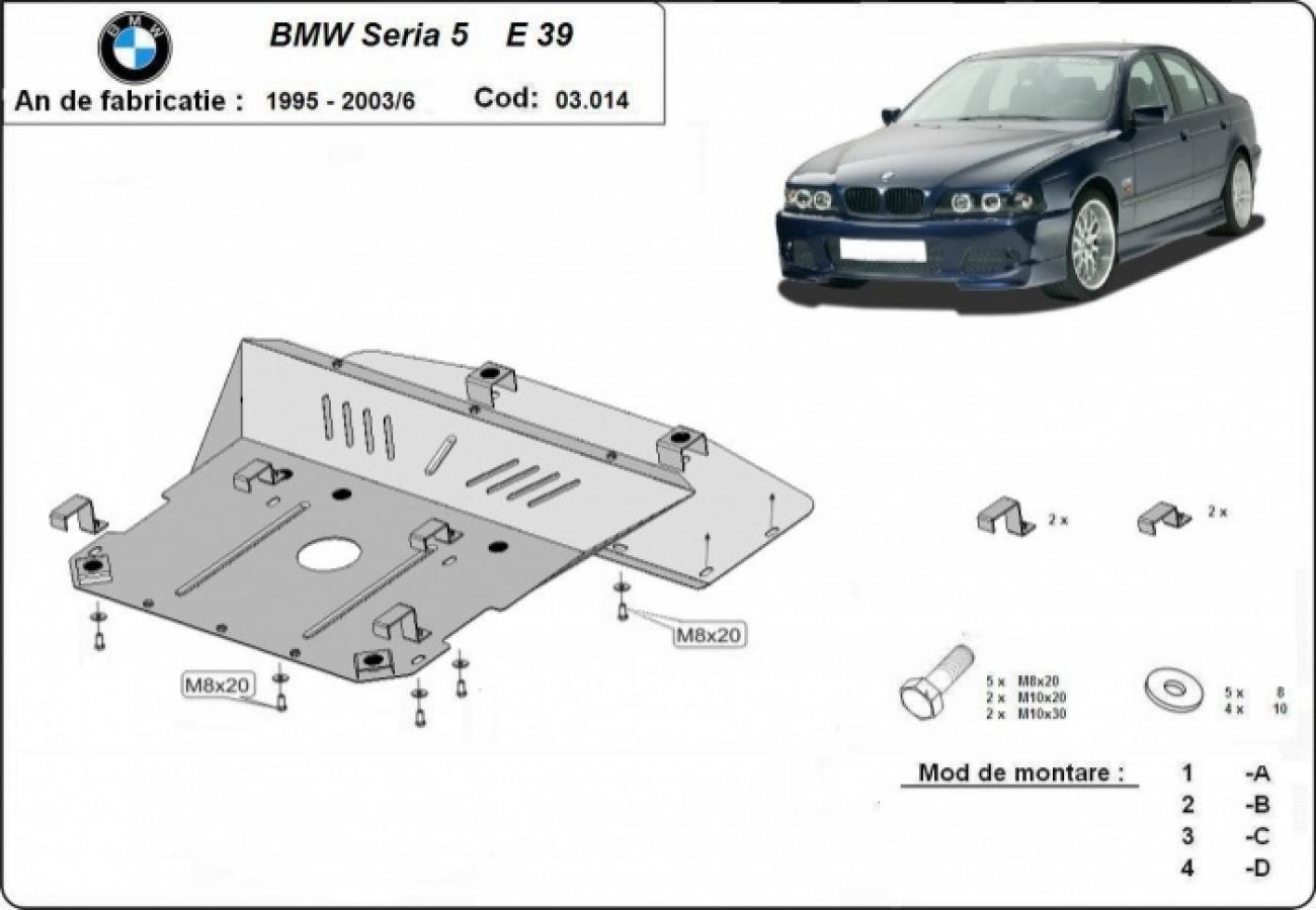 Hasplåt Stål Motor | BMW Serie5 E39 (1995-2003) - 3