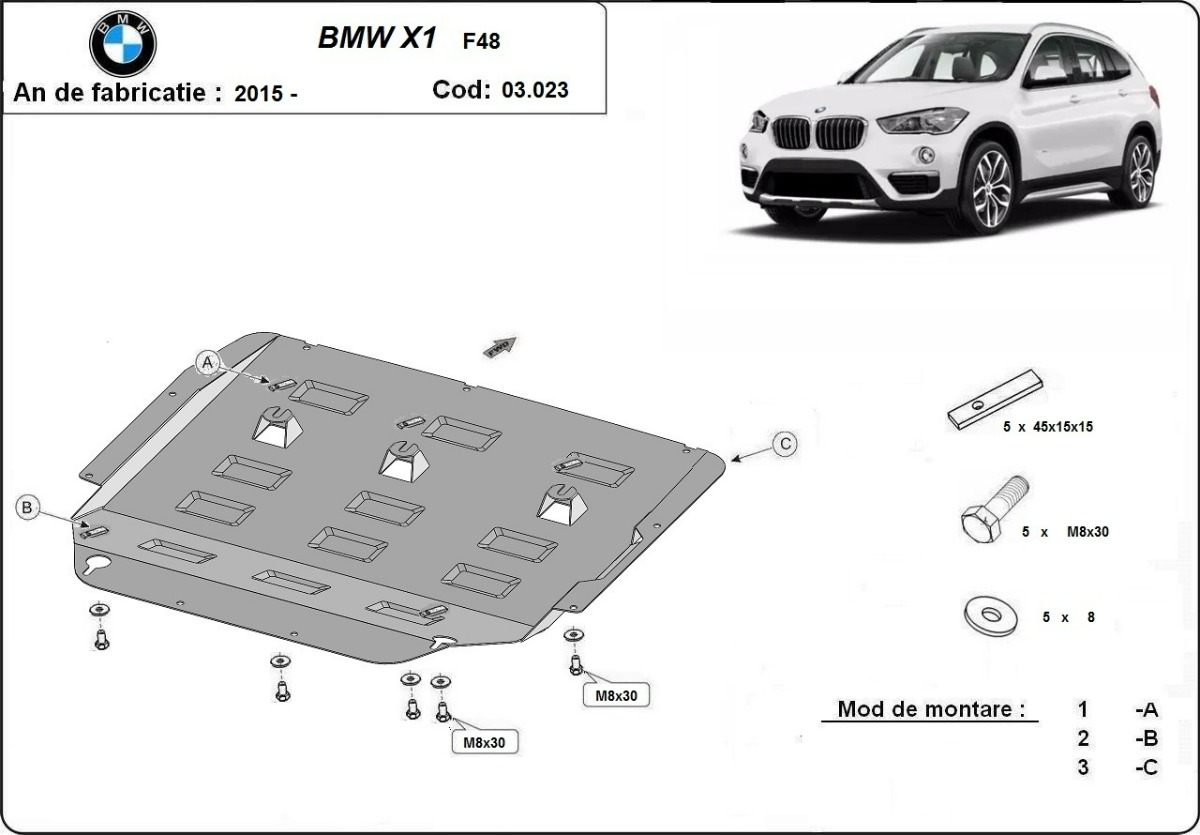 Stahl-Unterfahrschutz Motor+ | BMW X1 F48 (2015-2022) - 3