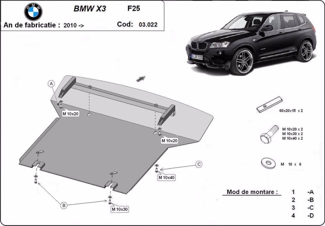 Skid plate Steel Engine+ | BMW X3 - F25 (2010-2017) - 3