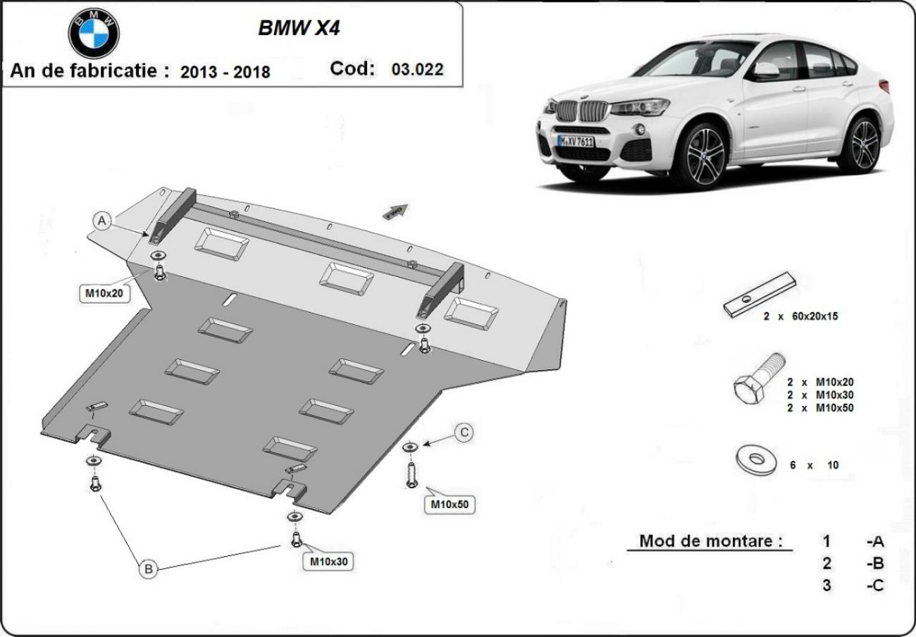 Hasplåt Stål Motor+ | BMW X4 F26 (2014-2018) - 3