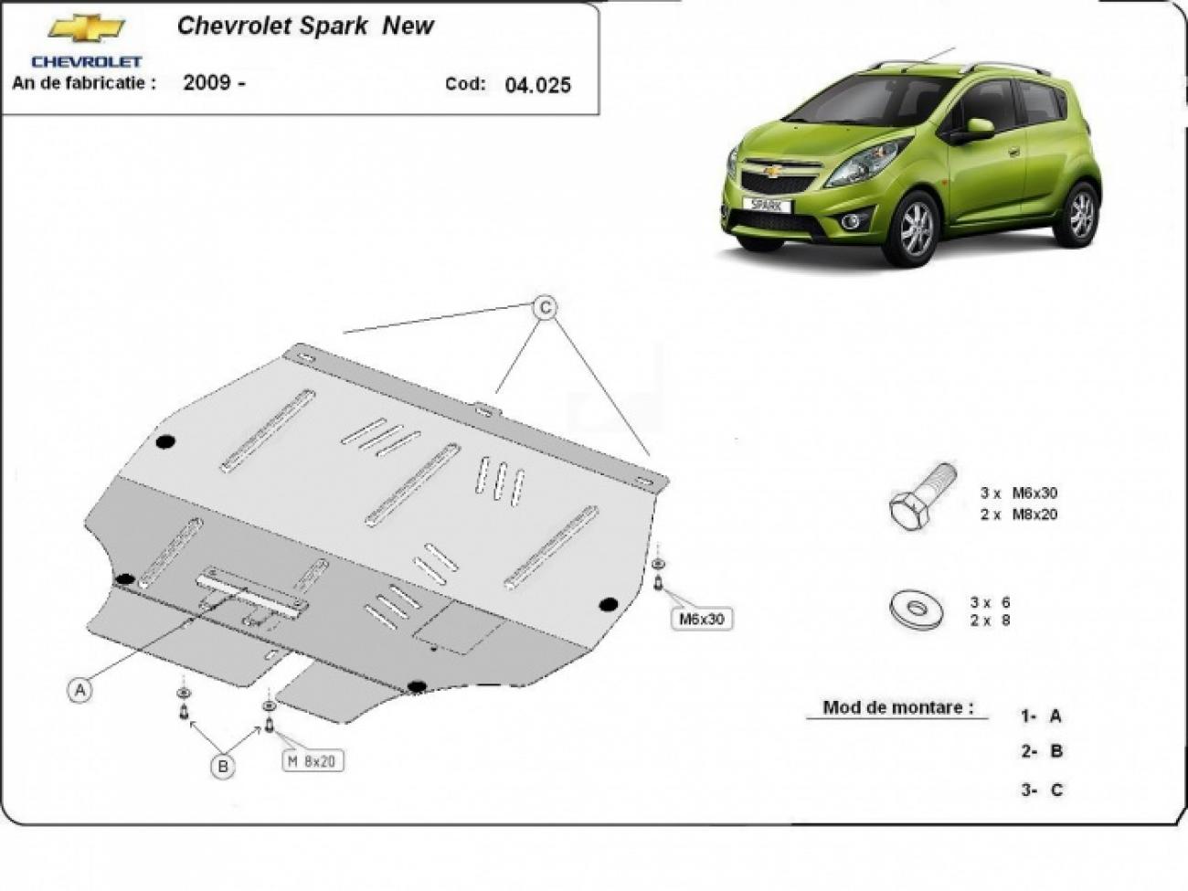 Hasplåt Stål Motor+ | Chevrolet Spark (2009-2026) - 3