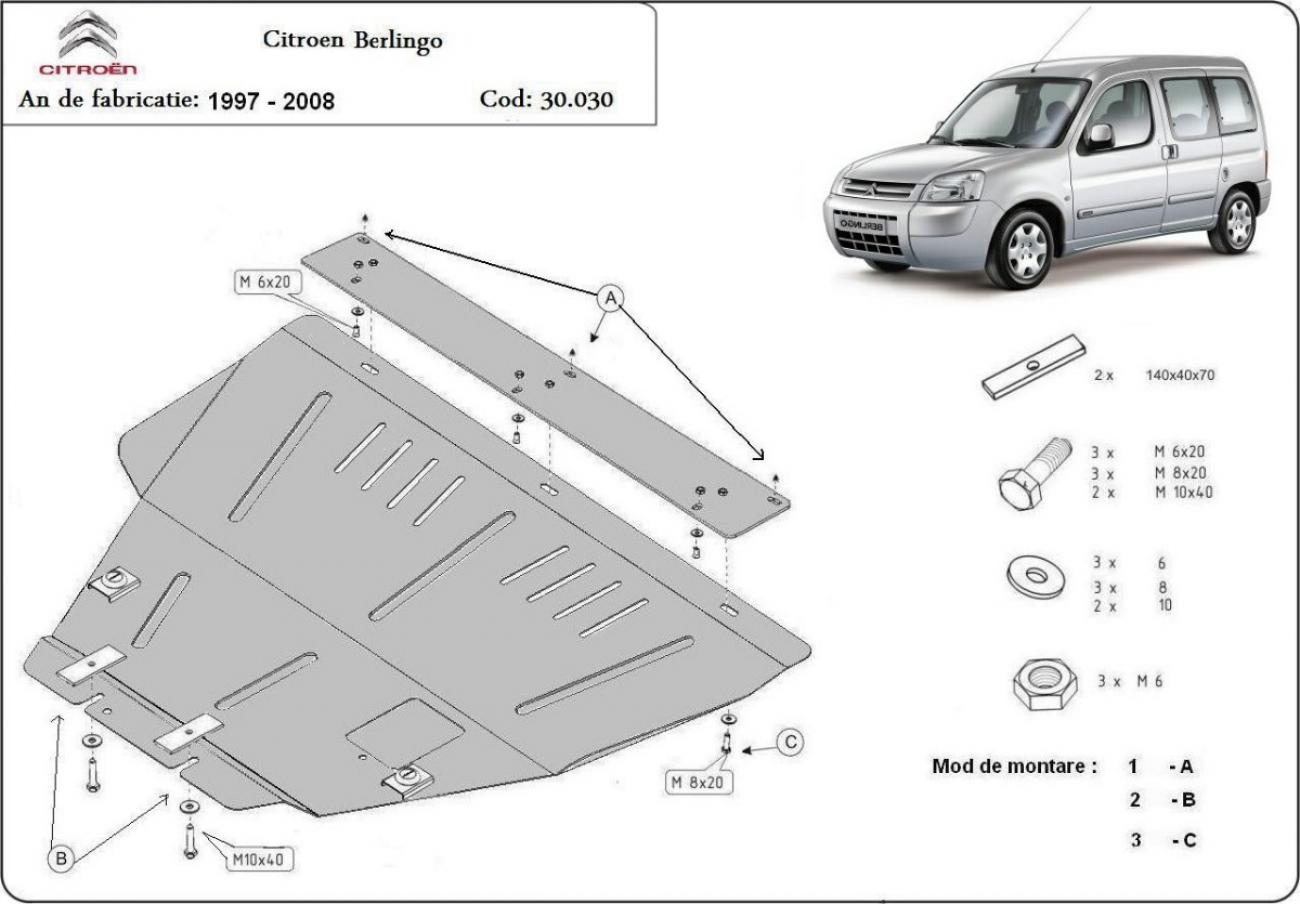 Skid plate Steel Engine+ | Citroën Berlingo (1997-2008) - 3