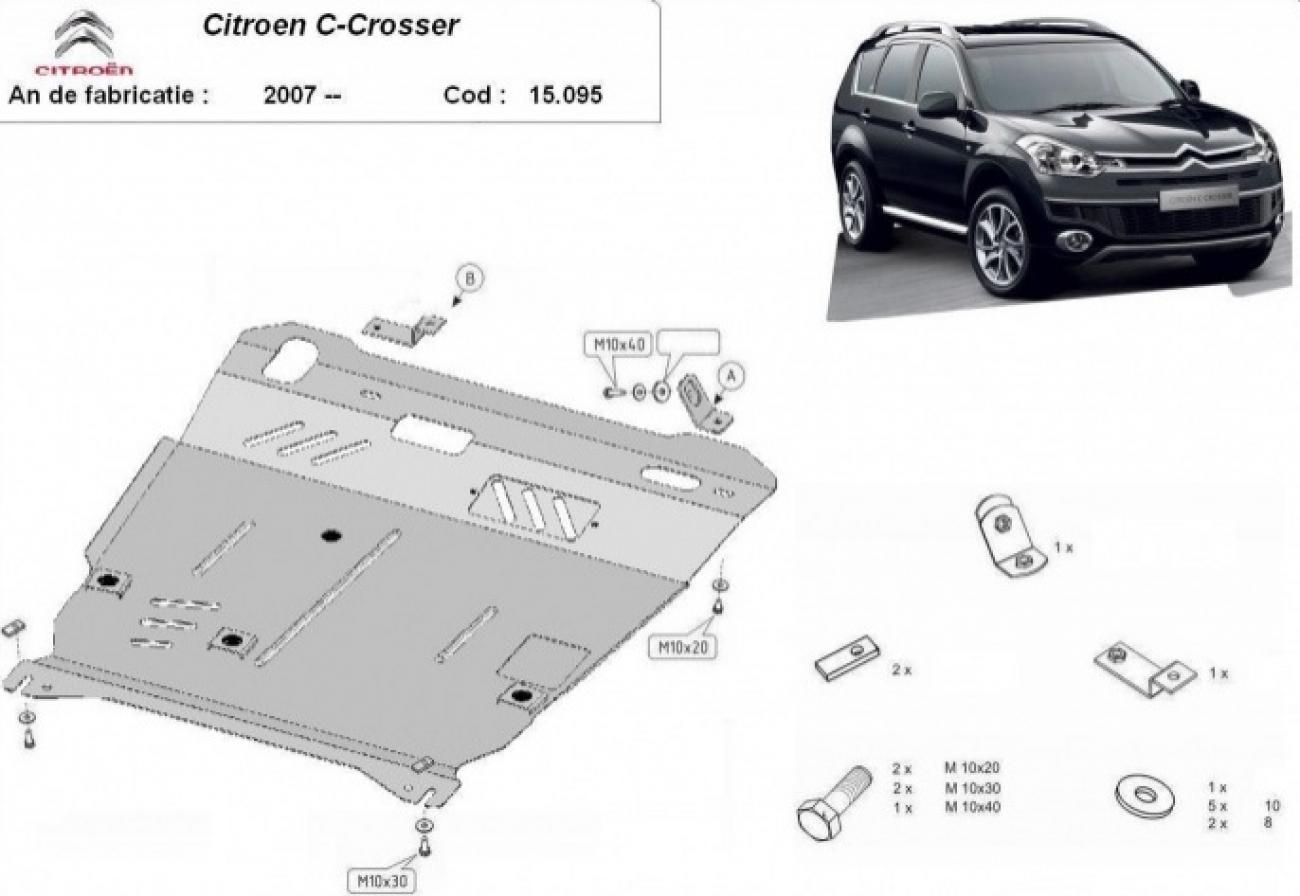 Bunnplate Stål Motor+ | Citroën C-Crosser (2007-2012) - 3