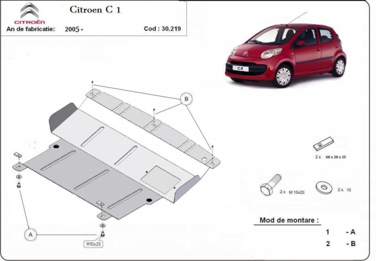 Hasplåt Stål Motor+ | Citroën C1 (2005-2014) - 3
