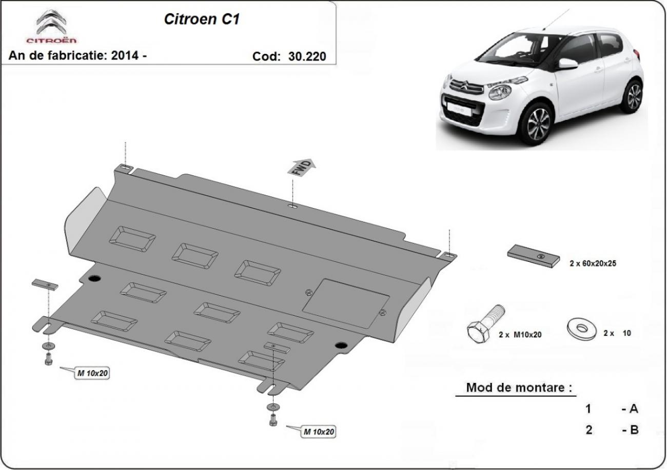 Skid plate Steel Engine+ | Citroën C1 (2014-2022) - 3