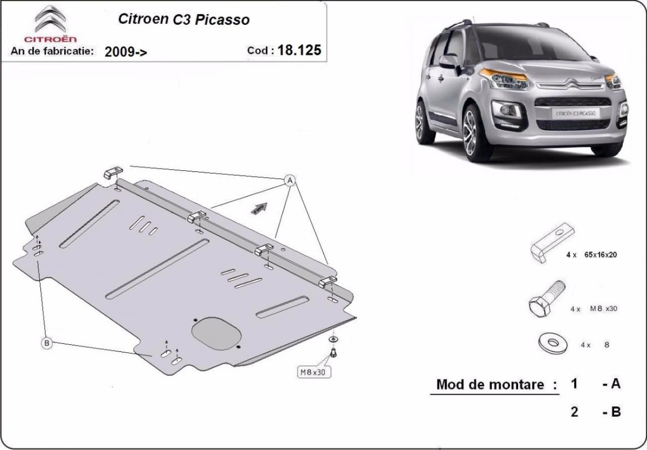 Pohjapanssari Teräs Moottori+ | Citroën C3 Picasso (2009-2017) - 3