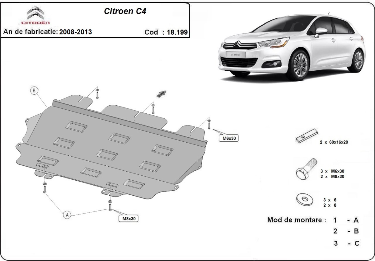 Skid plate Steel Engine+ | Citroën C4 (2008-2013) - 3
