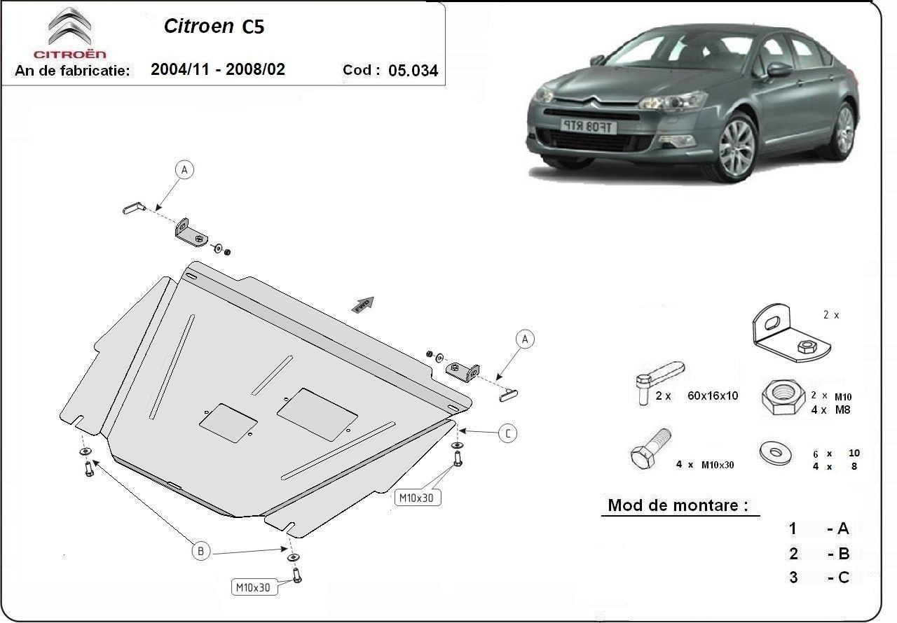 Protector inferior de acero Motor+ | Citroën C5 (2004-2007) - 3