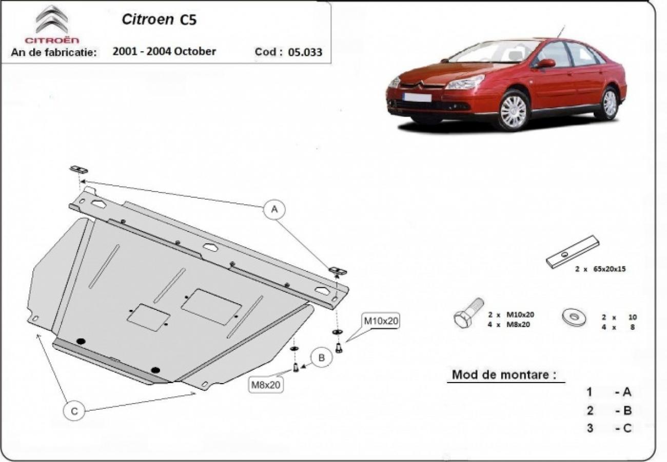 Hasplåt Stål Motor+ | Citroën C5 (2001-2004) - 3